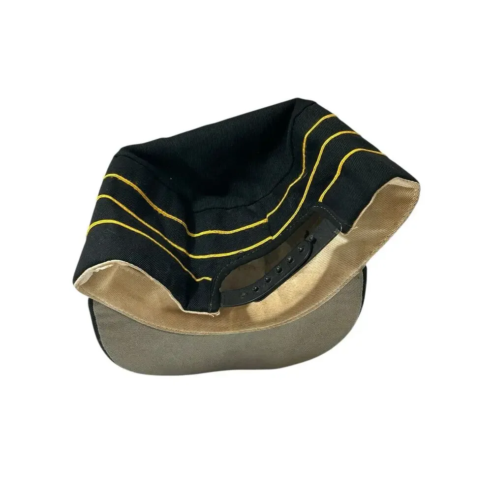 Vintage 70s Pillbox Pittsburgh Pirates Hat Cap Fitted Striped Black Broken Bill
